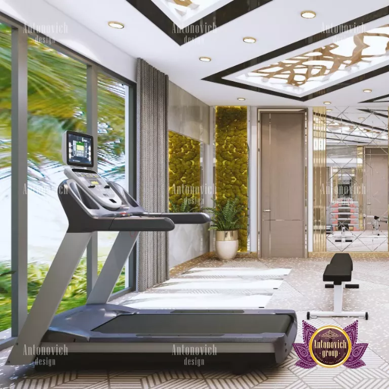 Modern luxury home gym featuring top-of-the-line machines