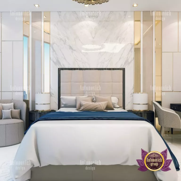 Elegant luxury bedroom with opulent furniture and decor