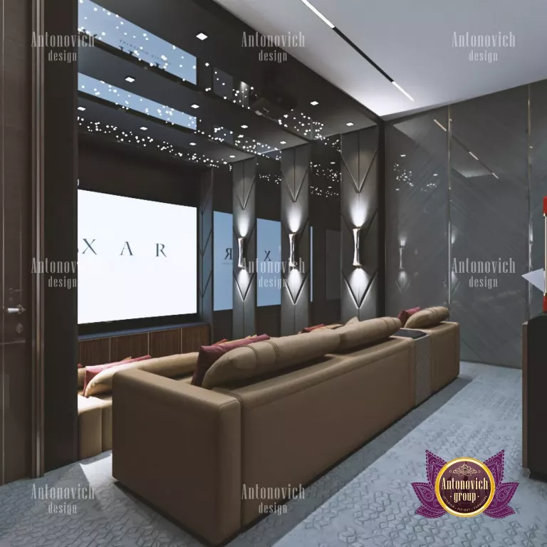 Luxurious home cinema with modern décor and state-of-the-art technology
