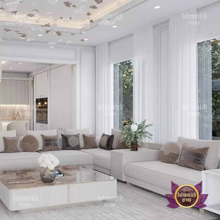 Elegant Dubai living room featuring stylish lighting and accessories