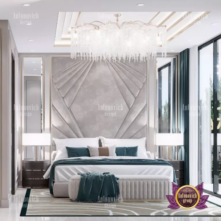 Stylish bedroom with 2023's trending color palette and decor