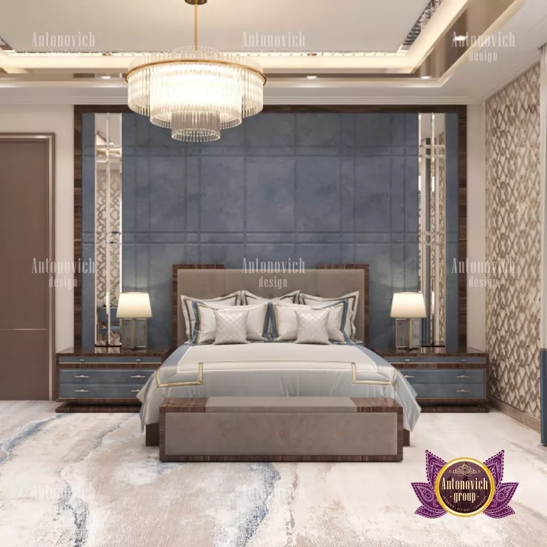 Elegant bedroom featuring 2023 Dubai interior design style