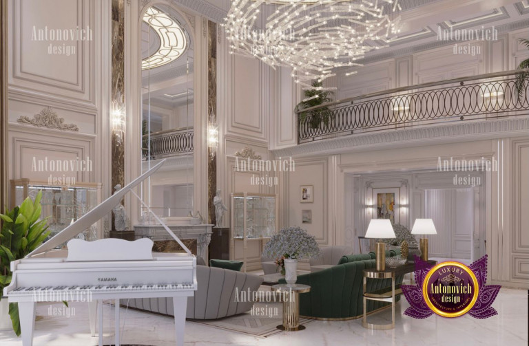 Spacious bedroom with stylish decor in Mushrif Villa