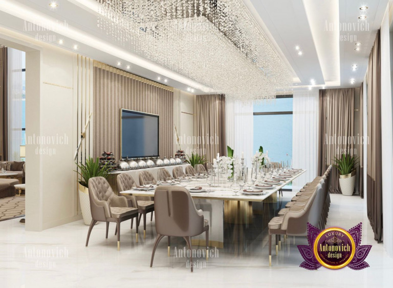 Modern kitchen design in Meydan villa fitout