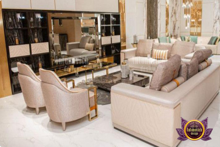 High-quality custom furniture materials and finishes for a Dubai apartment