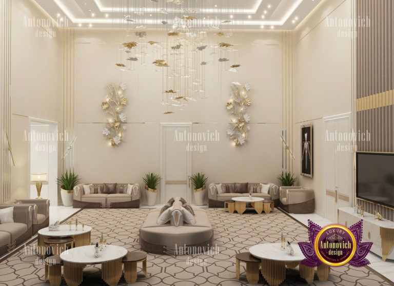 Luxurious bedroom with stylish furniture in Meydan villa
