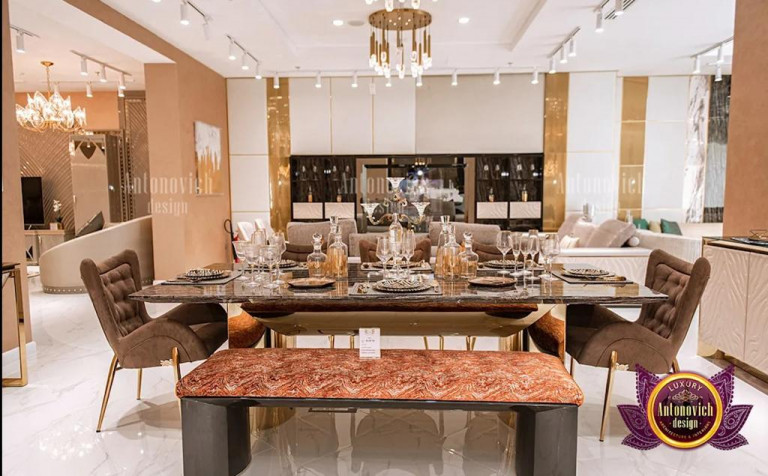 Luxurious custom living room furniture in a Dubai apartment