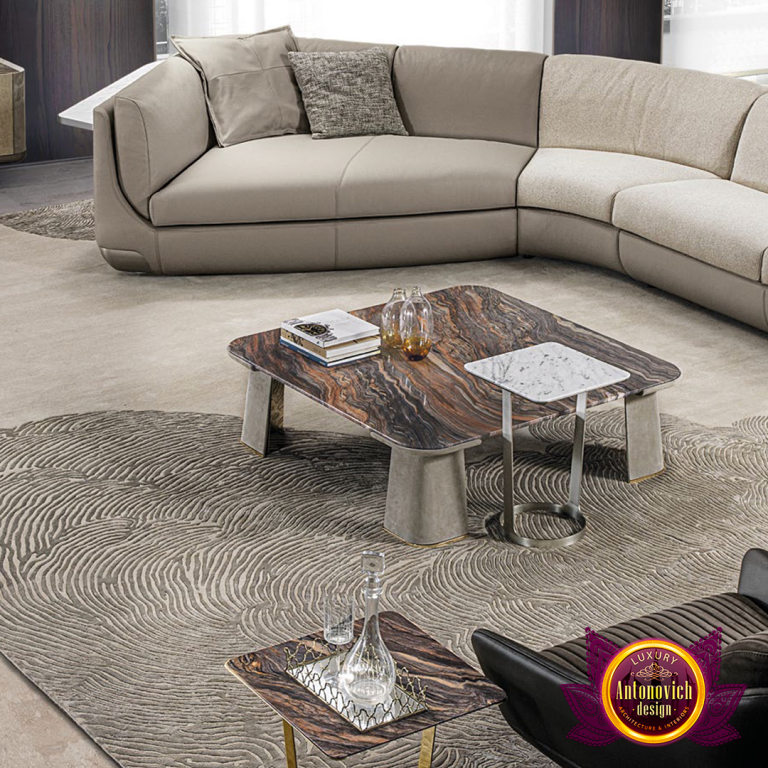 Luxurious living room set in an Abu Dhabi showroom