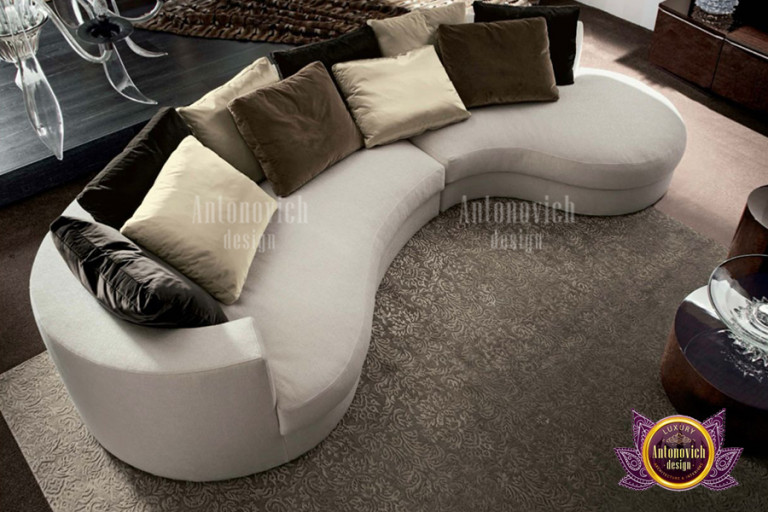 Luxurious L-shaped sofa in a spacious living area