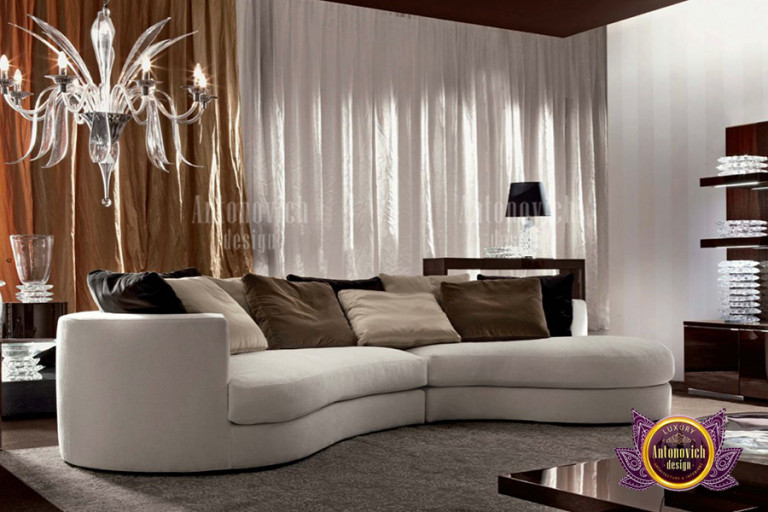 Stylish and comfortable sofa in a modern living room