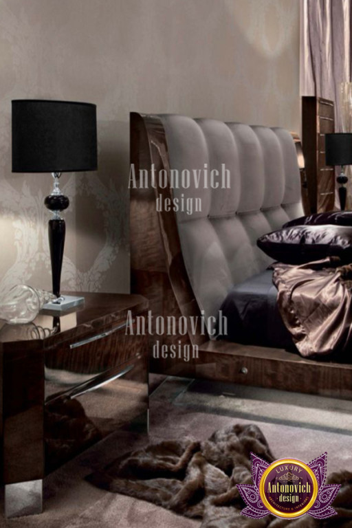 Elegant bedroom furniture display at an Abu Dhabi showroom
