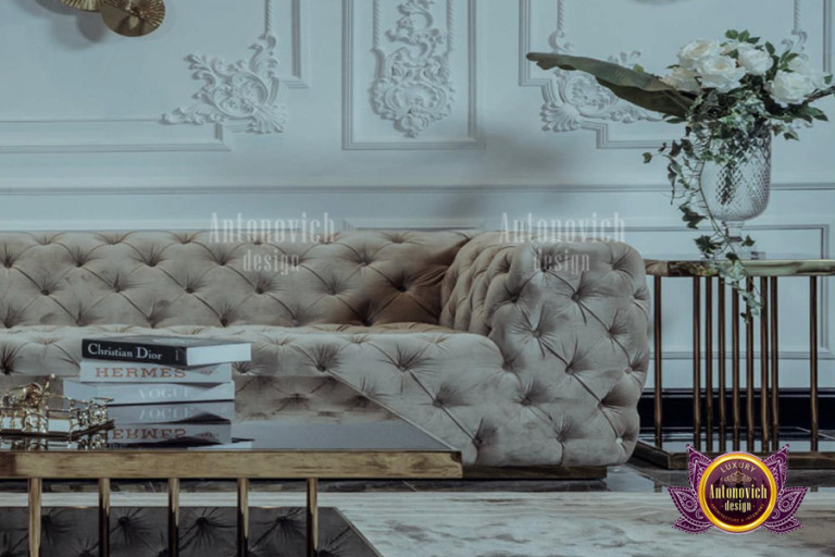 Luxurious living room setup in Dubai's top furniture house