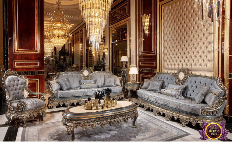 Luxurious living room setup by a UAE furniture company