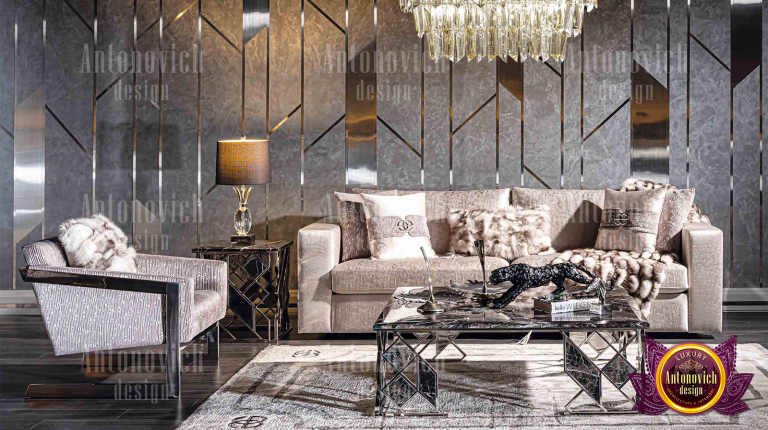 Extravagant dining room display at a premium Dubai furniture boutique