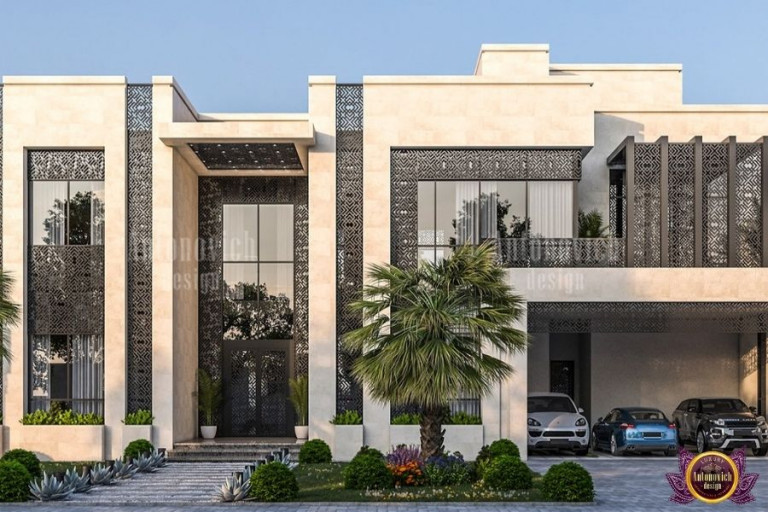 Elegant bedroom in a custom-built Dubai villa