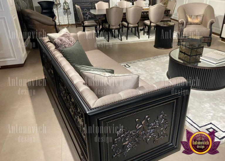 Stunning luxury living room furniture set in an elegant Ajman home