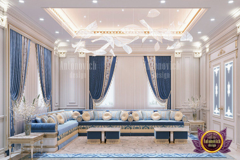 Luxurious living room designed by top Dubai interior design firm