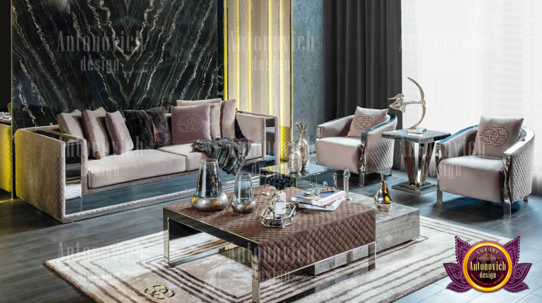 Stylish Dubai living room with elegant furniture