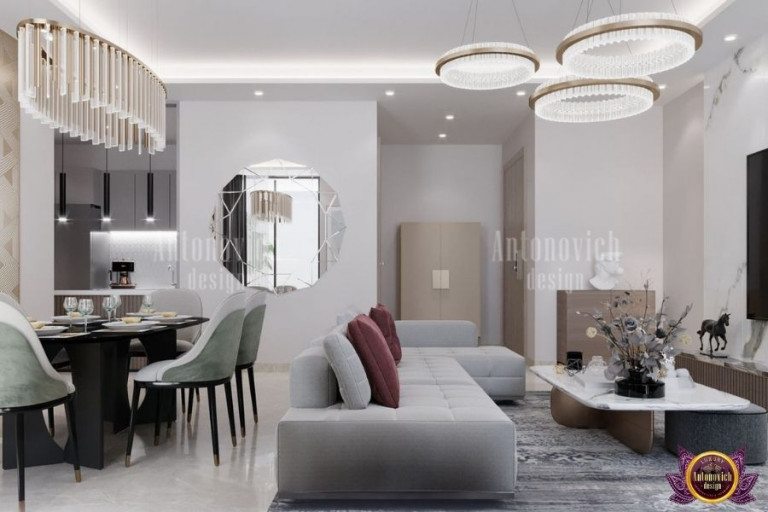Elegant interior design of a JBR Apartment living room
