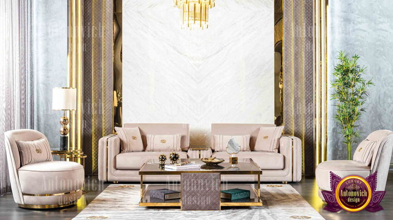 Stylish living room setup in a Dubai furniture store