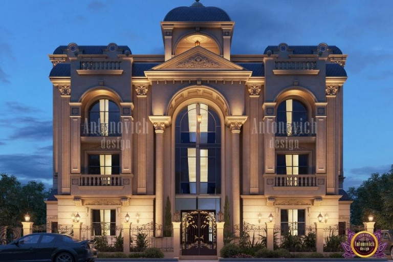 Stunning luxury villa exterior in Dubai