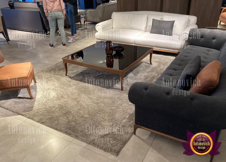 Stylish and comfortable living room setup with modern furniture