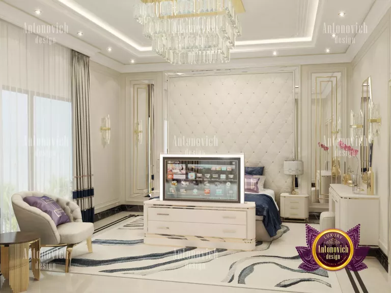 Elegant Emirates master's bedroom with plush bedding and stylish decor