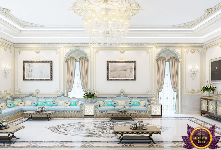 Luxurious living room designed by Oman's top interior design company