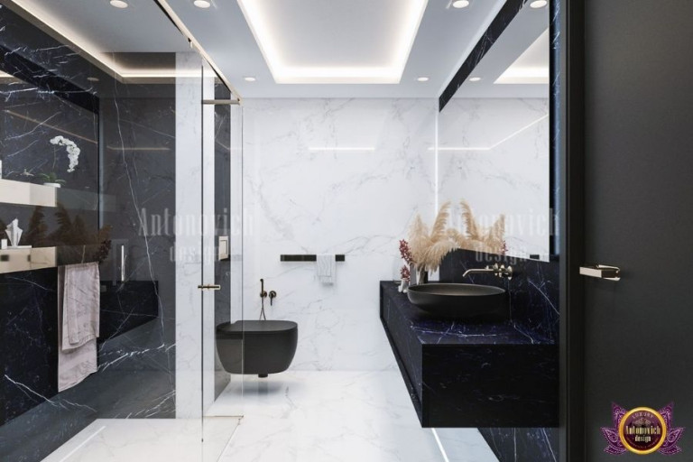 Minimalist bathroom design with stylish fixtures and clean lines