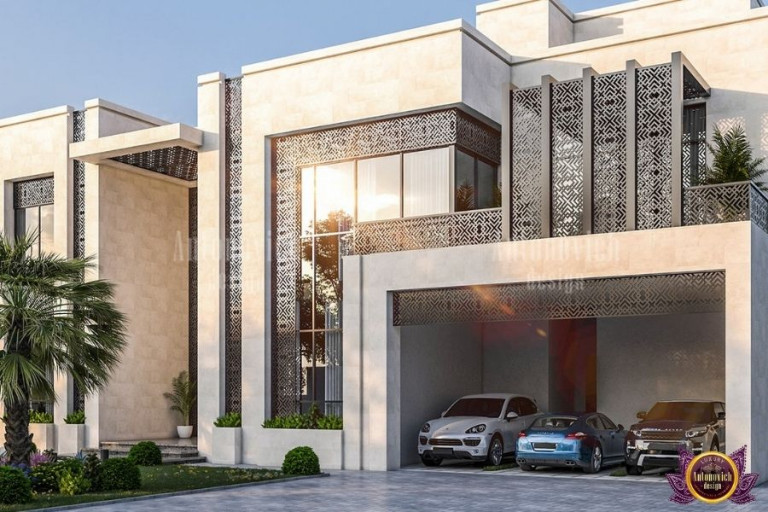 Modern kitchen in a high-end villa by Dubai's premier contractor