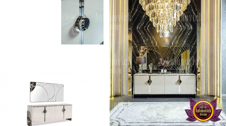 Stylish bedroom featuring luxury furniture in Dubai