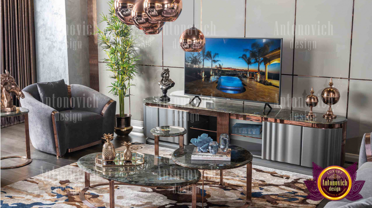 Stylish living room setup featuring trendy Dubai furniture