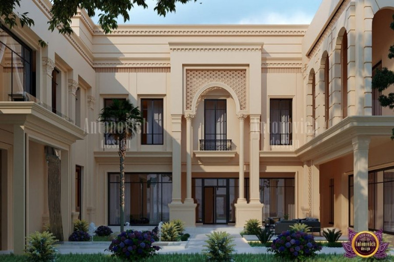 Elegant UAE villa garden and pool area by professional contractor