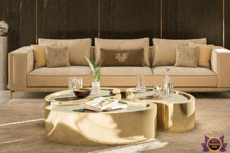 Elegant sofa in a luxurious Dubai living room