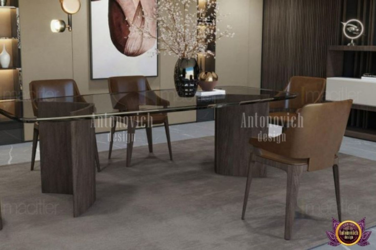 Sophisticated dining room interior featuring Antonovich furniture