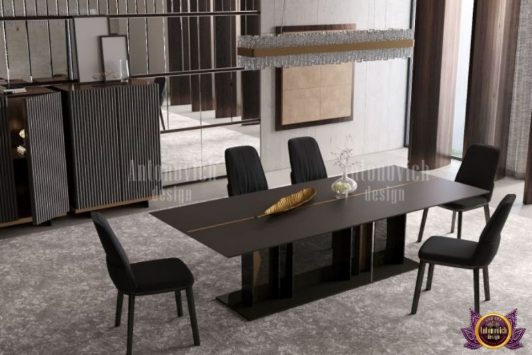 Elegant dining table set by Luxury Antonovich Design