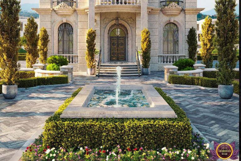 Aerial view of the magnificent Abu Dhabi villa and its lush surroundings
