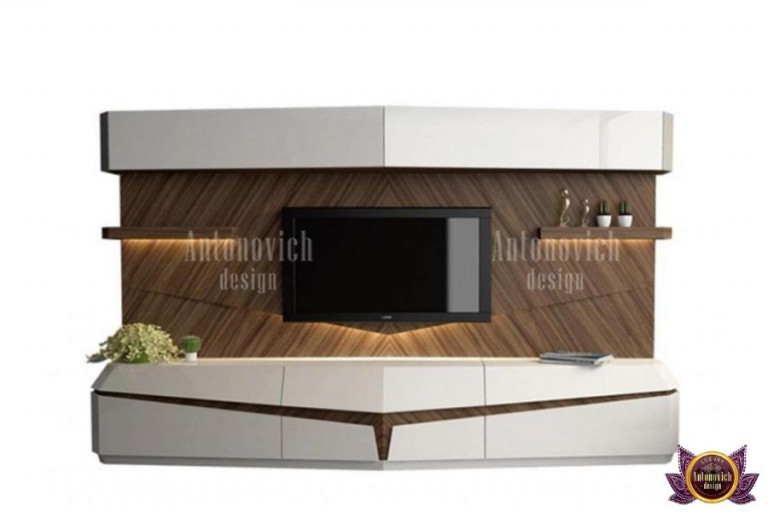 Elegant wooden TV stand with minimalist design