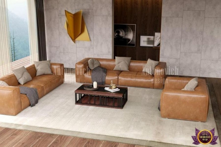 Luxurious living room setup with premium class furniture in UAE