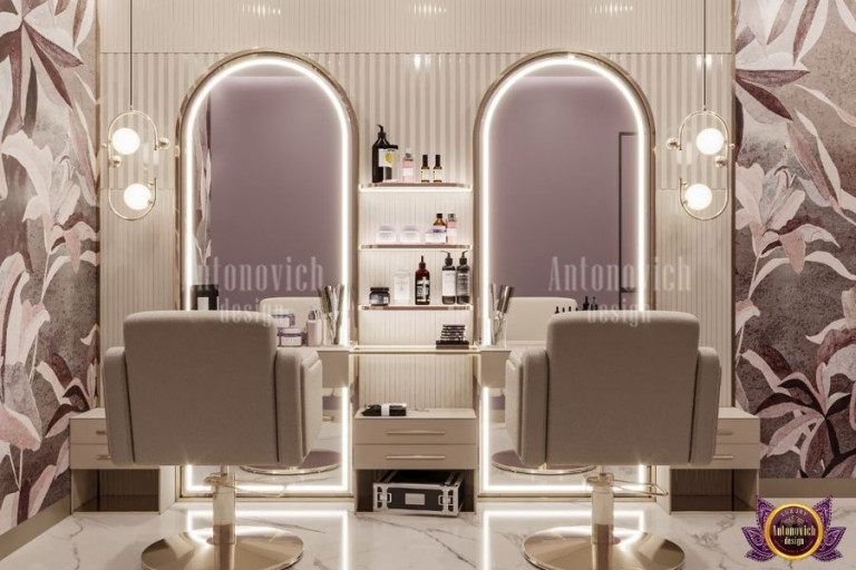 Chic beauty salon lighting design