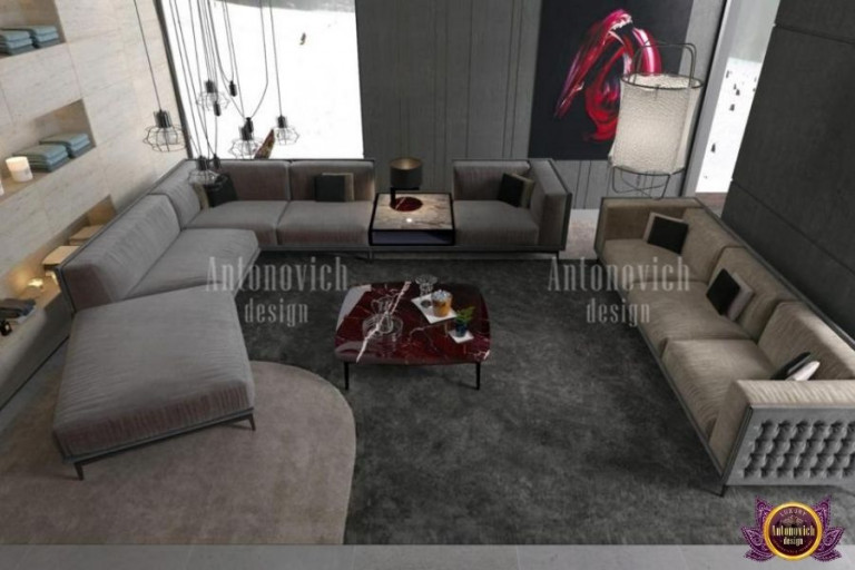 Exquisite designer sofa in Dubai's luxury furniture showroom