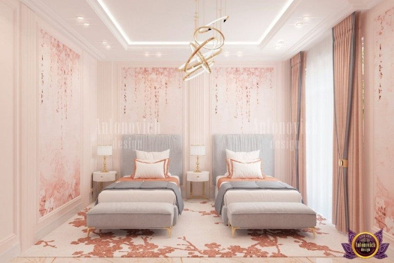 Opulent kids bedroom with a princess theme