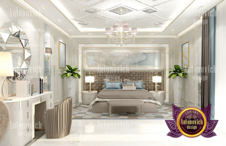 Luxurious bedroom with stylish decor and elegant furnishings