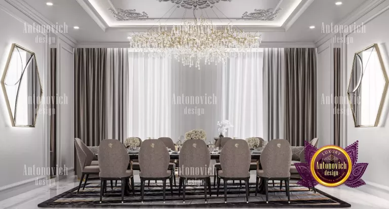 Luxurious Dubai dining room with gold accents
