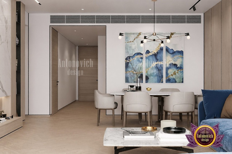 Sleek minimalist living room with floor-to-ceiling windows