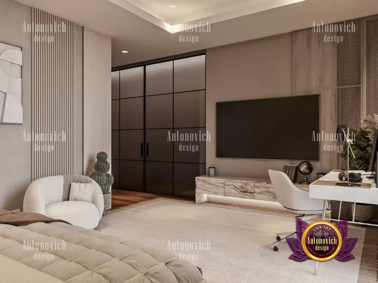 Elegant bedroom in Dubai featuring stylish furniture