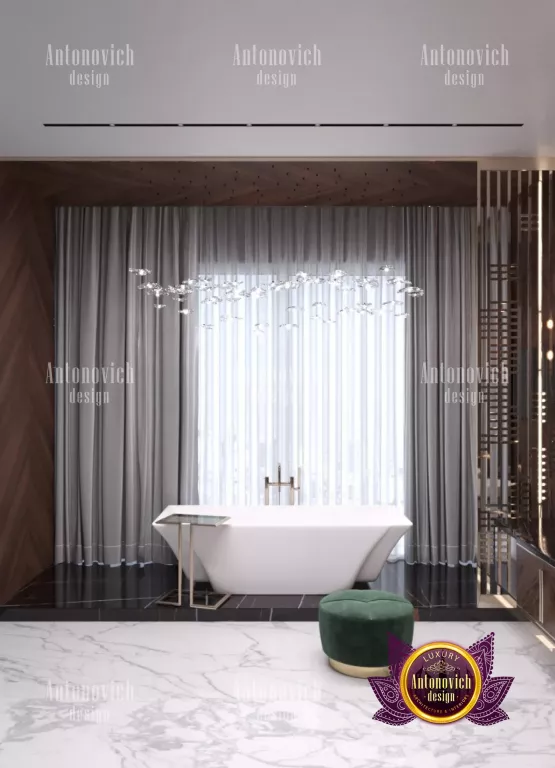 Luxurious Dubai bathroom with a unique blend of textures and materials