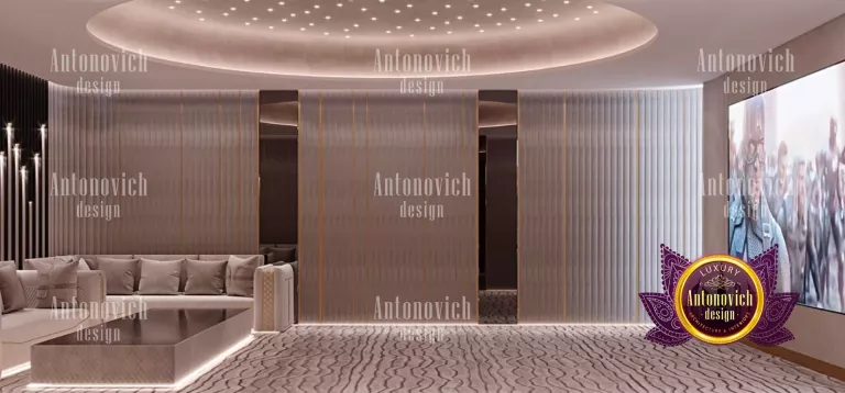 Luxurious home cinema design with bespoke furnishings and decor