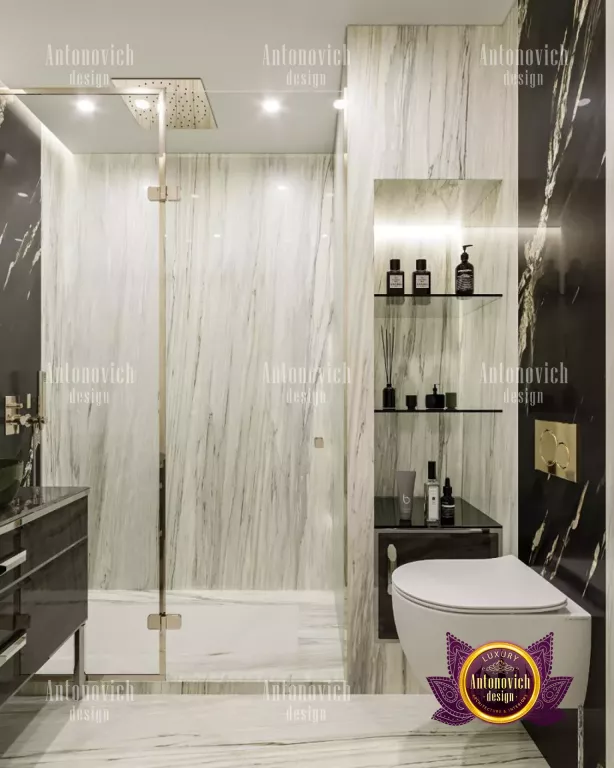 Exquisite shower area in a luxurious Dubai villa bathroom