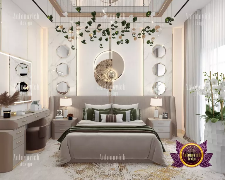 Luxurious bedroom design with rich textures and lavish details